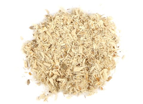 Small pile of loose leaf Slippery Elm Bark herbs from Mountain Rose Herbs
